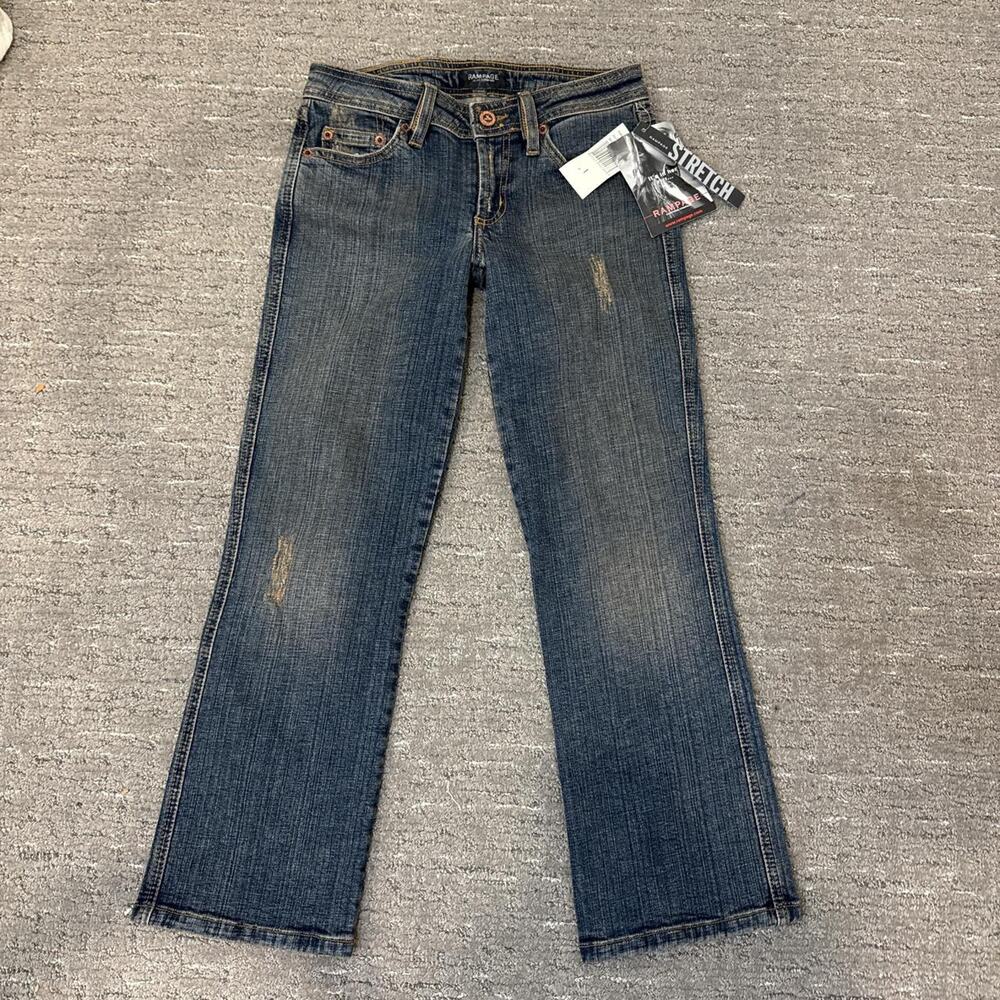 INSANE NWT vintage y2k ultra- low rise dark wash capri jeans/ pants